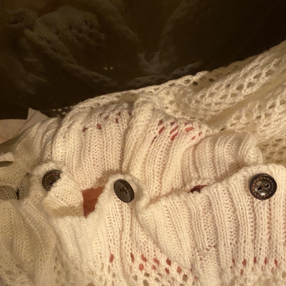 White Buttoned Scarf